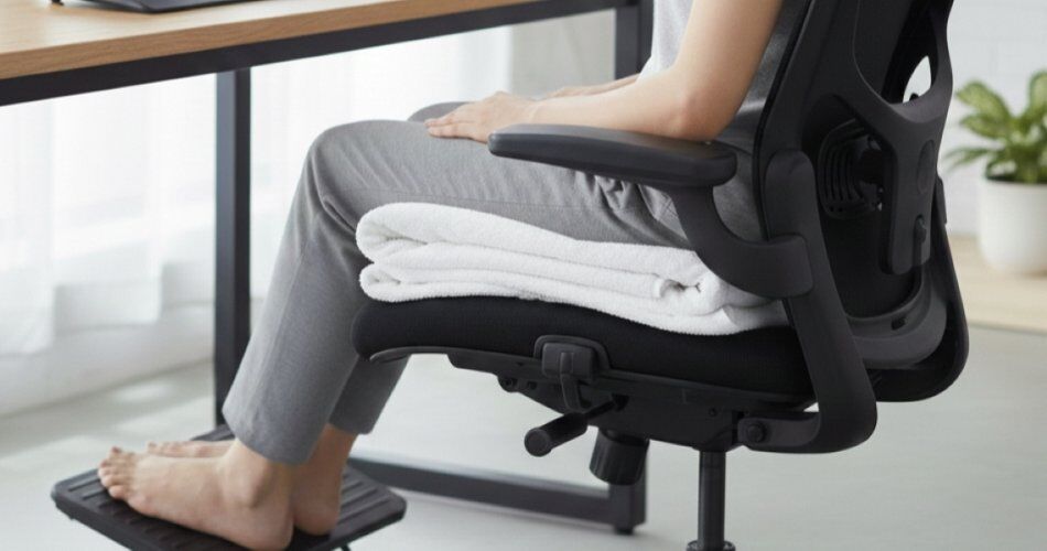 Dicas para reduzir a dor no Cóccix na postura sentada durante a jornada de trabalho.